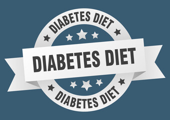 diabetes diet round ribbon isolated label. diabetes diet sign