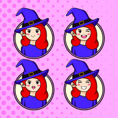 funny character set vector icon illustration