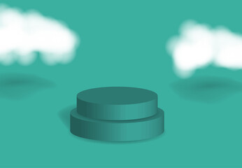 Podium 3d realistic , indoor advertising display presentation , showcase object business mockup composition stand floor template clean scene modern
