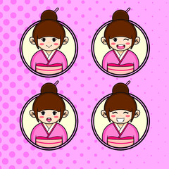 funny character set vector icon illustration