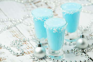 Three shots with Frost Jack cocktail	