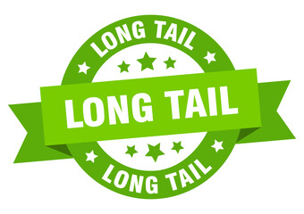 long tail round ribbon isolated label. long tail sign