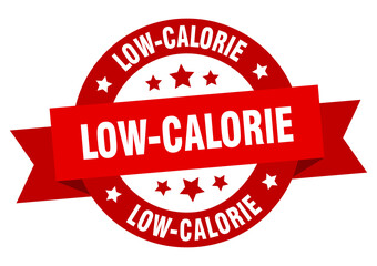 low-calorie round ribbon isolated label. low-calorie sign