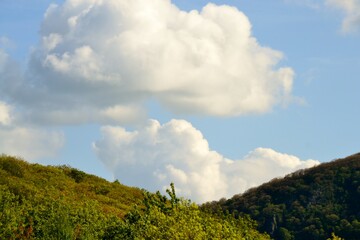Clouds over the mountain top