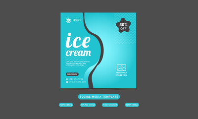 ice cream social media template