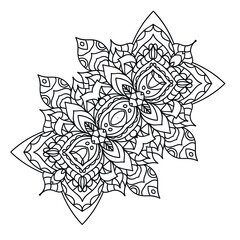 Mandala for coloring book. Decorative round ornaments. Flower shape. Oriental vector, Anti-stress therapy patterns. Symmetry. Meditation. Yoga logo. Vector EPS 10. Ethnic Style.