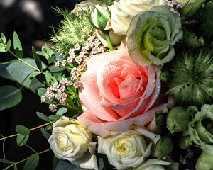 Close up of bridal bouquet