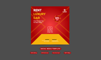 Rent  car social media template