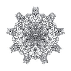 Mandala for coloring book. Decorative round ornaments. Flower shape. Oriental vector, Anti-stress therapy patterns. Symmetry. Meditation. Yoga logo. Vector EPS 10. Ethnic Style.