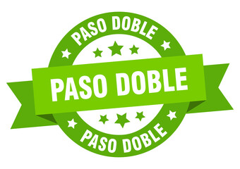 paso doble round ribbon isolated label. paso doble sign