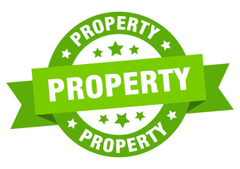 property round ribbon isolated label. property sign