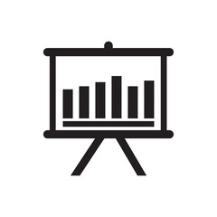 Graph report icon black vector illustration