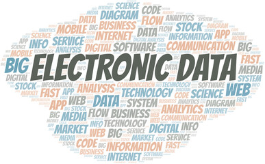 Electronic Data vector word cloud, made with text only.