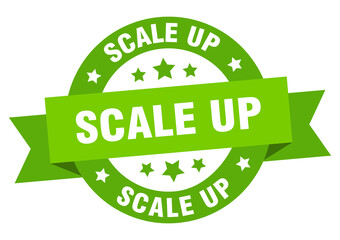 scale up round ribbon isolated label. scale up sign