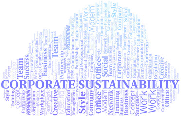 Obraz premium Corporate Sustainability vector word cloud, made with text only.