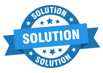 solution round ribbon isolated label. solution sign