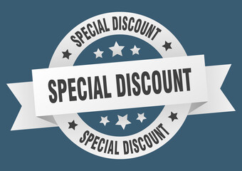 special discount round ribbon isolated label. special discount sign