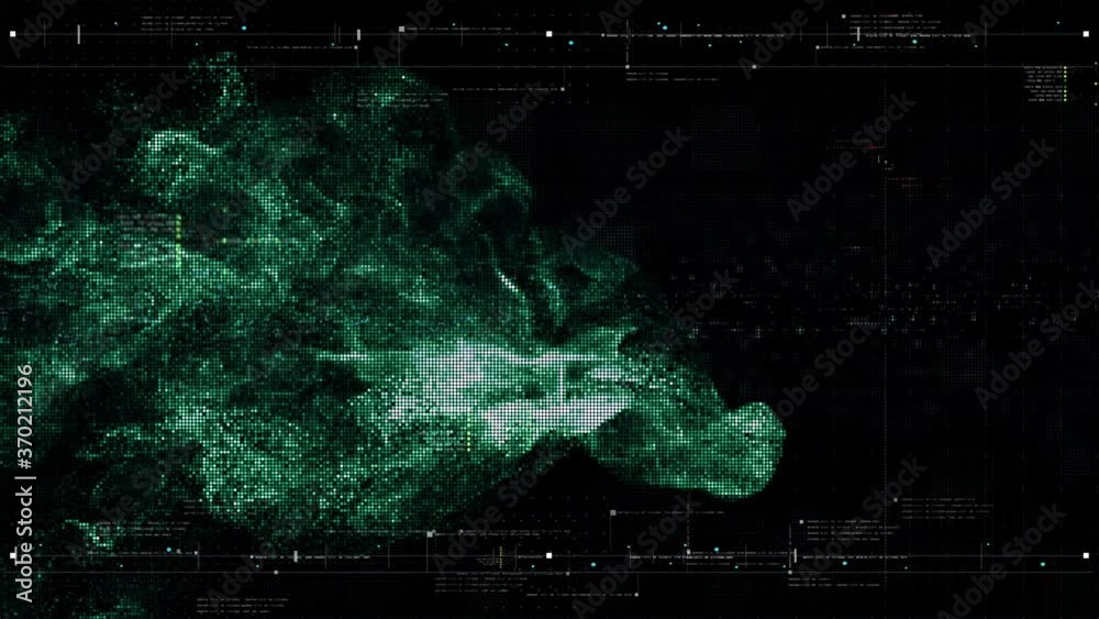 Aufkleber Futuristic holographic data sequence simulation of artificial neural networks intelligence analysis head up display background