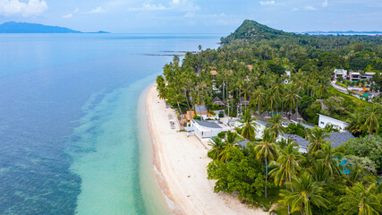 View of Sandy beach in Samui island in Surat Thani Province, Thailand