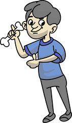 cartoon boy with bone