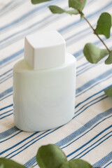 White plastic cosmetic bottle. spa and healthcare