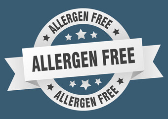 Fototapeta premium allergen free round ribbon isolated label. allergen free sign