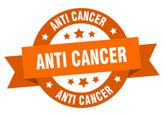 anti cancer round ribbon isolated label. anti cancer sign