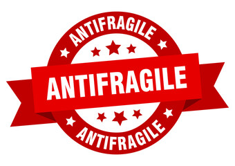 antifragile round ribbon isolated label. antifragile sign