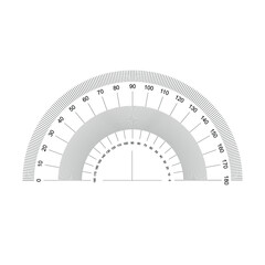 Protractor isolated on white background. measure angles in degrees, vector illustration
