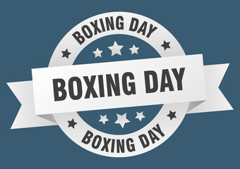 Fototapeta premium boxing day round ribbon isolated label. boxing day sign