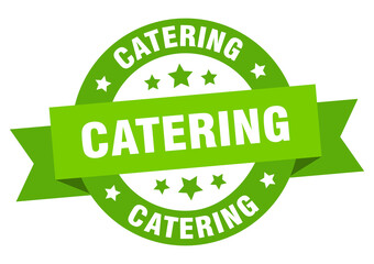 catering round ribbon isolated label. catering sign