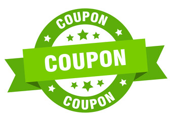 coupon round ribbon isolated label. coupon sign