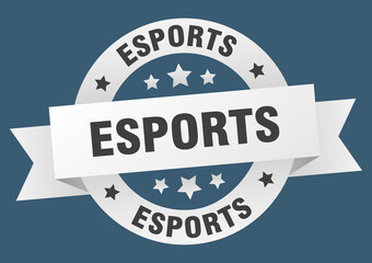 esports round ribbon isolated label. esports sign