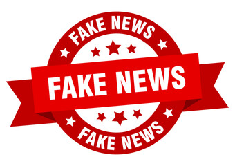fake news round ribbon isolated label. fake news sign