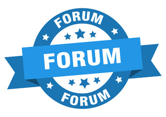 forum round ribbon isolated label. forum sign