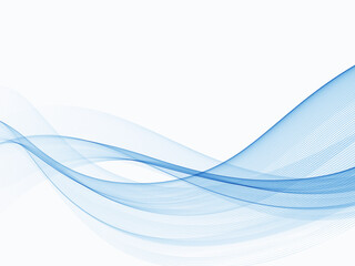 Blue abstract lines swoosh wave Smooth wave border background Wave blue flow