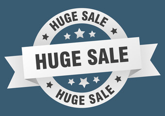 Fototapeta premium huge sale round ribbon isolated label. huge sale sign