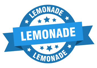 Obraz premium lemonade round ribbon isolated label. lemonade sign