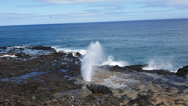 Spouting Horn blowhole, one of the most photographed spots on Kauai part 1