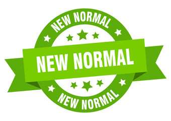 new normal round ribbon isolated label. new normal sign