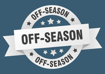 off-season round ribbon isolated label. off-season sign