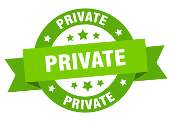 private round ribbon isolated label. private sign