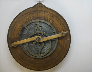Astrolabe - ancient astronomical device for determining the coordinates and position of celestial...