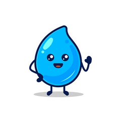Fototapeta premium Cute water droplet mascot design illustration