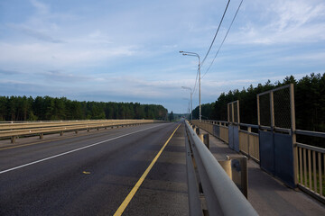 road going into the distance in the early morning perspective