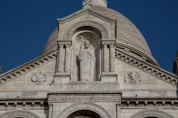 Facade of Sacre Coeur Church in Montmartre; Paris