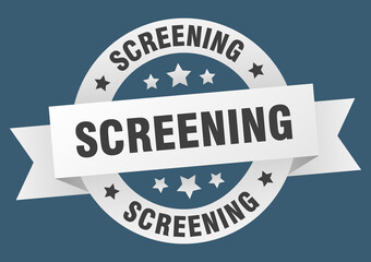 Fototapeta premium screening round ribbon isolated label. screening sign