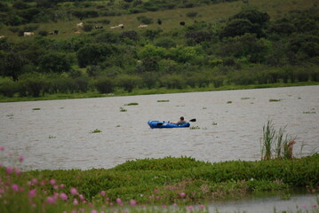 fishing boat on the river