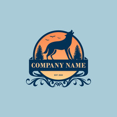 Wolf vintage logo design