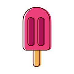 Popsicle on pink color vector illustration cartoon and clean design style